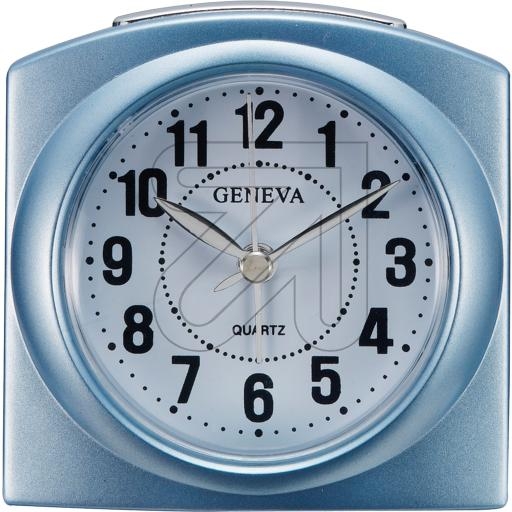 EGBAnalogue quartz alarm clock Geneva L blue metallic 85x85x50mmArticle-No: 325480