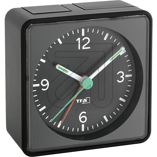TFAQuartz alarm clock black 70x70mm PUSH 60.1013.01Article-No: 326400