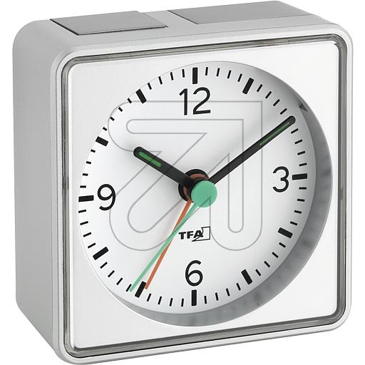 TFAQuartz alarm clock silver 70x70mm PUSH 60.1013.54