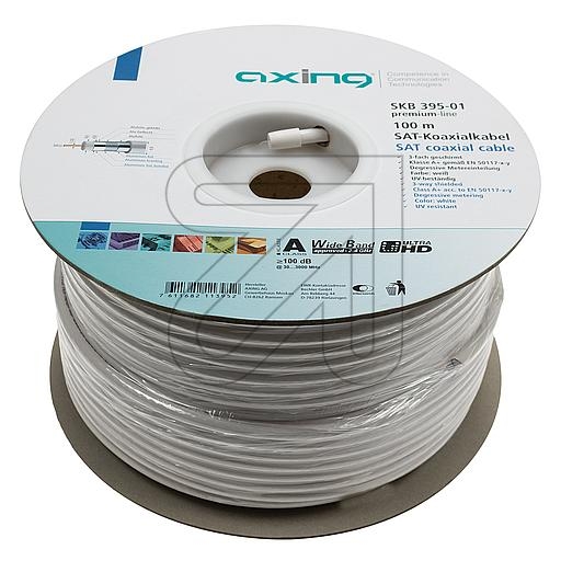 AxingCoaxial cable SKB 395-01 100 m. BauPVO-EN 50575/fire class: E.-Price for 100 meter