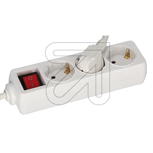 eltric3-way socket strip with switch 3m white