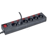MPI GmbH6-way socket strip with main and 6 individual switches GNB(6)KS06