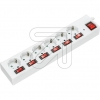 EGB6-way socket strip with main and 6 single switches white 1.5m EAN 4027236046462Article-No: 047810