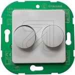 EHMANNLED UP double dimmer T42.07 RAL9003 with central plate 50x50 white RAL 9003