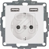 2USBSchuko socket 2USB inCharge PRO 55 pure white VDE, 32mm
