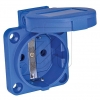 PCESocket panel with hinged cover blue 105-0b with screw contact