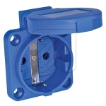 PCEAnbausteckdose mit Klappdeckel blau 109-0b schraubenlose KontakteArtikel-Nr: 101940