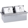 LEDmaxxFloor installation box stainless steel ALU2X2S 2x socket, 2x data socketArticle-No: 102210