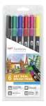 TombowFiber pen ABT Dual Brush Pen set of 6 basic colors ABT-6P-1Article-No: 4003198104013