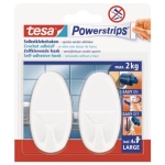 TESAAdhesive hook Powerstrips®, removable, oval, 2000g, white, 2 pieces 58013-00049-01-Price for 2 pcs.Article-No: 4042448105035