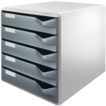 LEITZDrawer set postal set, 5 drawers, light gray/dark gray 5280-00-89Article-No: 4002432311255