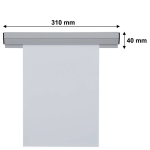 FRANKENPaper clamp rail, plastic, 310 x 40 mm, grey PKS31Article-No: 4016946062619