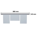 FRANKENPaper clamp rail, plastic, 880 x 40 mm, grey PKS88Article-No: 4016946062633