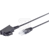S-ConnDSL VDSL Routerkabel, schwarz, 3m, 12-09045 TAE-F Stecker auf RJ45 Stecker