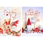 Double text Christmas card, 10 pieces, assorted 22-5766-Price for 10 pcs.Article-No: 4016723207660