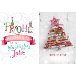 Double text Christmas card, 10 pieces, assorted 22-5761-Price for 10 pcs.Article-No: 4016723207615