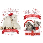 Double text Christmas card, 10 pieces, assorted 22-5784-Price for 10 pcs.Article-No: 4016723207844