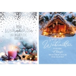 Double text Christmas card, 10 pieces, assorted 22-5773-Price for 10 pcs.Article-No: 4016723207738