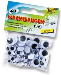 FoliaGoogly eyes, bag of 100, 6 sizes assorted with movable pupil 7509Article-No: 4001868075090