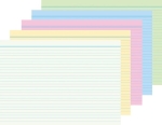 RNKIndex card A8 RNK 20 cards each in white yellow pink blue green linedArticle-No: 4002871150897