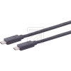S-ConnUSB Kabel 3.2, USB Typ C auf USB Typ C, schw,1,5m 13-48155