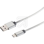 S-ConnMetall-USB-Kabel USB A - USB C3.1, silber, 1m Lade-Sync-Kabel, 14-12001Artikel-Nr: 352260