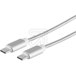 S-ConnMetall-USB-Kabel USB C - USB C, PD, silber, 1m Lade-Sync-Kabel, PD bis 40W, 14-14001Artikel-Nr: 352265