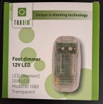 TradimFoot dimmer 12V LED bulb, with built-in. Driver 1-25W slider also for LED strips 12V transparentArticle-No: T611080