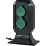 EGBgarden socket 2-way black/green IP44 SGS-232GArticle-No: 632740