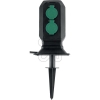 EGBgarden socket 2-way black/green IP44 SGS-232GArticle-No: 632740