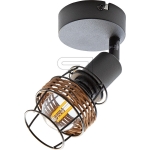 Nino LeuchtenSpotlight Malik wire with rattan 1-bulb. black 82340108