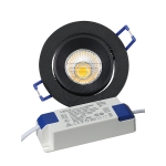 rutec Licht GmbH & Co. KGLED recessed spotlight 6W 3000K, dimmable, black 230V, beam angle 36°, swiveling, ALU57302WWDArticle-No: 645250