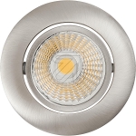 nobilé AGLED recessed spotlight, round, 8W 3000K, nickel brushed 230V, beam angle 38°, swiveling, dimming, 1867050923Article-No: 645415