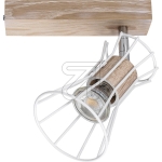 BÖHMERWooden spotlight rustic oak/metal basket white 1-flame 42074