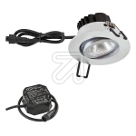 EVNLED-Einbaustrahler IP65, Ra>90, 6W 3000K, chr.-mt. 230V, Abstr.< 38°, schwenkb., dimmb., PC650N61502Artikel-Nr: 684240