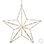 KonstsmideLED metal Christmas star for hanging 90 LEDs amber 37x36cm 1802-993