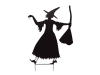 EUROPALMSSilhouette Metal Witch with Broom, 140cm