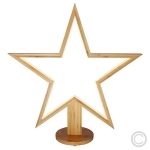 LUXALED wooden star 216 LEDs warm white Ø 16x53x55cm 47525