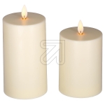 LUXALED Kerze elfenbein mit satinierter Oberfläche 14cm 1 LED Ø 8x14cm crem 48904Artikel-Nr: 836970