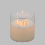 LUXALED candle 3-winged white 15cm 3 LEDs Ø 15x15cm amber 65468