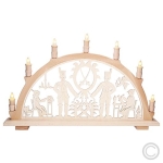 SAICOWooden candle arch miners 7 top candles 34V/3W E10 66x40.5cm LBE2015