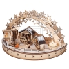 SAICOLED wooden chandelier Christmas market battery operated 40x22cm natural CLB00-6030