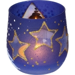 Heinz HANDELSKONTORGlass lantern winter church blue 42047Article-No: 844575