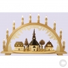 EGBWooden candle arch Seiffener Dorf with top candles 18V/3W E10 10-leaf 41109-SW