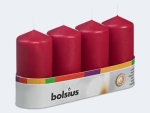 Bolsius4 pillar candles 100x48 old red-Price for 4 pcs.Article-No: 8717847114280