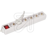 EGB6-way socket strip with switch and flat plug white 1.5mArticle-No: 045490