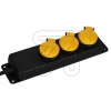 eltric3-way socket black / yellow IP44 GNPB03